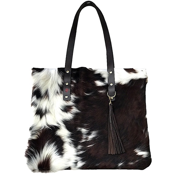 New Leather hair on hide Fabulous One of a Kind Leather Cowhide Tote Bag 👜 - Picture 2 of 15